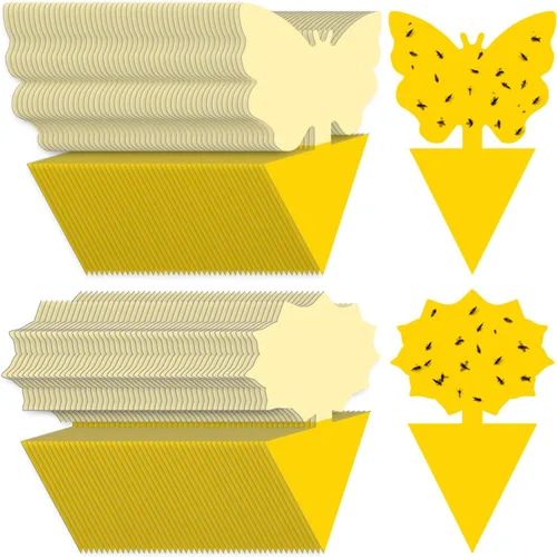 Vista 17 de Landisun Trampas para moscas de fruta, 48 unidades, trampas para mosquitos de hongos para interiores y exteriores, trampas adhesivas para moscas
