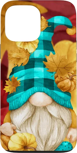 Vista 23 de iPhone 16 Buffalo Plaid Gnomie Cute Autumn Accessories With Fall Gnome Case