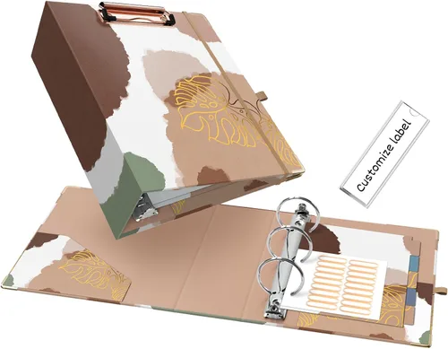 Vista 12 de EYROZILL Mini carpeta de 3 anillas, 5.5" x 8.5", de 1 pulgada con bolsillos, carpeta con portapapeles para estilo de cabello del cliente, estuche