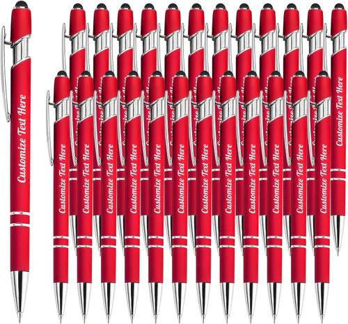 Vista 58 de Hasta 500 bolígrafos personalizados a granel con logotipo de mensaje de nombre comercial, bolígrafos grabados personalizados con lápiz óptico