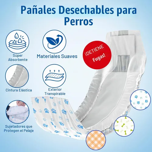 Vista 3 de Pañales Pet Soft para perro, desechables, para perros macho, xs