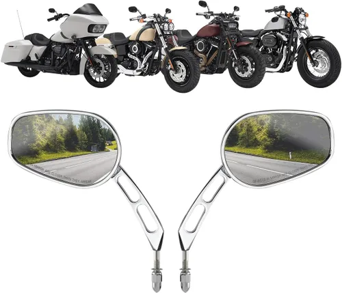 Vista 4 de TCMT Espejos retrovisores para motocicleta Harley Sportster XL1200 883 Softail Deluxe VRSCAW V-ROD Fat Bob Street Bob Dyna Touring Road King Road