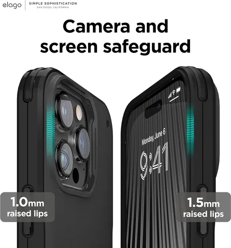Vista 6 de elago Buckler - Funda compatible con iPhone 14 Pro Max de 6.7 pulgadas, protección contra caídas de grado militar de EE. UU., cubierta protectora