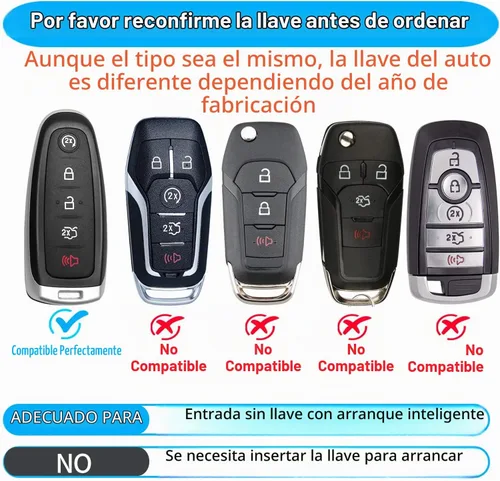 Vista 2 de Funda para llavero Ford para CMAX Escape Focus Edge Expedition Explorer Flex Taurus Smart Key Shell Case (negro)