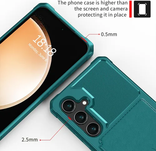 Vista 72 de Funda para Samsung Galaxy S21 Ultra con tarjetero, compatible con soporte magnético para automóvil, resistente a los golpes, resistente, suave, TPU
