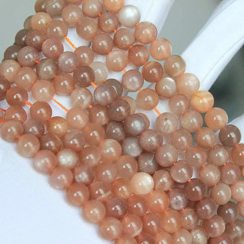 Vista 5 de Cuentas sueltas redondas de piedras preciosas naturales del sol de 0.315 in para la fabricación de joyas