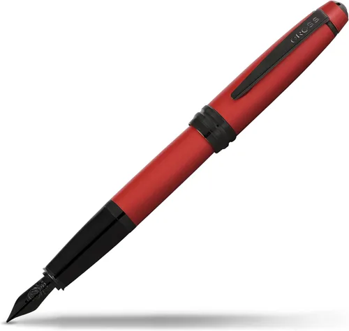Vista 7 de Cross Bailey Pluma Fuente Recargable Presentada en una Caja de Regalo Premium - Punta Media, Tinta Negra, Negro Fountain Pen for Effortless
