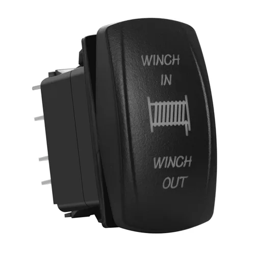 Vista 2 de Interruptor basculante momentáneo de cabrestante LED verde de 12 V 24 V, 7 pines (encendido), apagado (encendido), encendido/apagado, interruptor