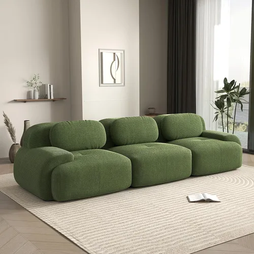 Vista 95 de Sofá biplaza moderno de 80 pulgadas para sala de estar, sofá de pana en forma de nube con asiento profundo, sofá modular negro, sofás de dos plazas