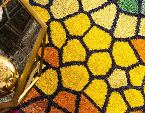 Vista 5 de Unique Loom Estrella Collection - Alfombra geométrica, abstracta, colorida, moderna, mosaico, 9 x 12 pies, multicolor y azul