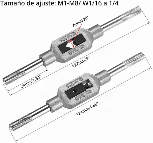 Vista 2 de uxcell Mango de llave de grifo ajustable, para grifos métricos M1-M8 W1/16