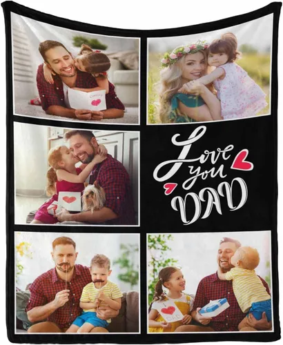 Vista 24 de InterestPrint Manta de amor personalizada con texto en inglés "To Dad, Even When I Not Close by,I Want You to Know I Love and Appreciate You We Love
