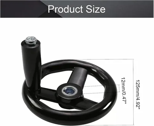 Vista 5 de 1pc D125/200/100/160mm 3 Spoke Hand Wheel with Revolving Handle for Milling Machine Rotating Handle(18x200mm)