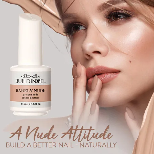 Vista 3 de IBD Gel de construcción, extensión de uñas de gel duro, apenas desnudo, remojo, fortalecedor de uñas, 0.5 onzas líquidas
