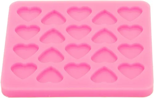 Vista 5 de 2 moldes de silicona de resina de corazón de 20 cavidades mini corazones de resina epoxi molde de fundición para joyería y colgantes, bricolaje