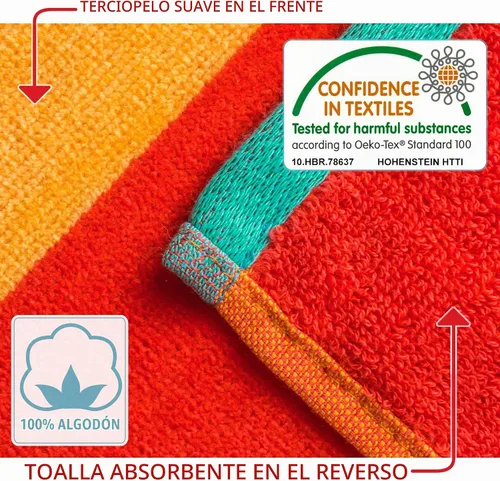 Vista 8 de Softerry - Toalla de playa extrasuave de 30 x 60 pulgadas, toalla absorbente estilo cabaña a rayas, estilo piscina y resort, 100% algodón