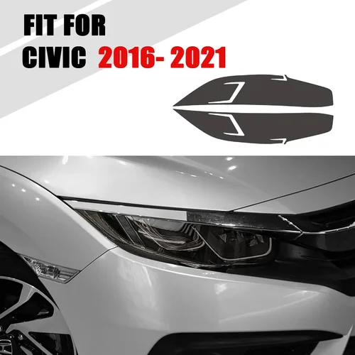 Vista 5 de TOMALL 1 par de películas de vinilo para faros delanteros, tinte de humo compatibles con Honda Civic 2016-2021, calcomanías autoadhesivas para 20%