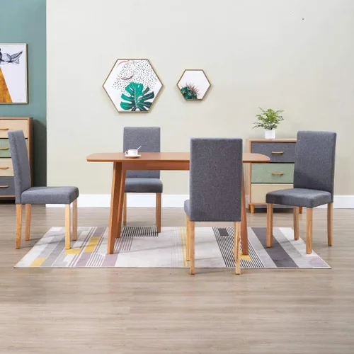 Vista 13 de 2-Pack Black Fabric Dining Chairs with Rubber Wood Frame, Modern Farmhouse Accent Chairs for Kitchen Dining Room, Comfortable Upholstered Seats