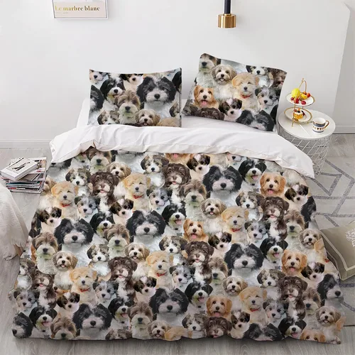Vista 21 de Juego de funda de edredón de Malinois belga, juego de ropa de cama decorativo de 3 piezas con 2 fundas de almohada, funda de edredón suave, juego