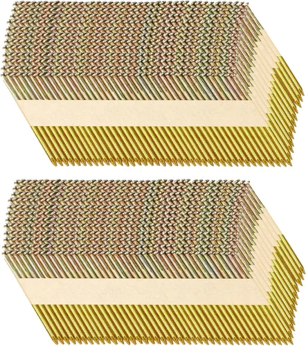 Vista 8 de HW HAMWOO 34° Framing Nails,Smooth Shank,2-1/2",1000Pcs Galvanized Nails,Paper Tape Strip Nails