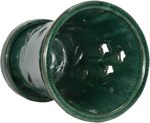 Vista 4 de W&W Orchid Pot with Holes and Saucer for Repotting, 6 * 7 Inch, Green Mix Gree Mix