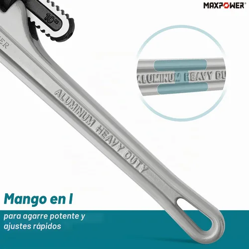Vista 4 de MAXPOWER Llave de tubo recta de 10 pulgadas, capacidad de mandíbula de 1