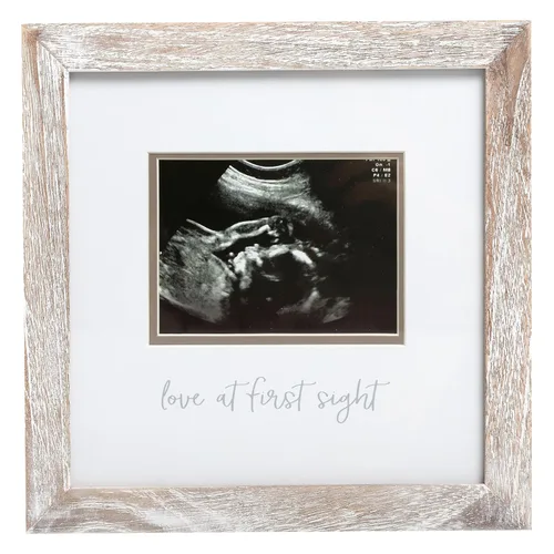 Vista 8 de Pearhead Love At First Sight - Marco de fotos de madera para sonogramas, marco de anuncio de embarazo con ultrasonido, decoración ideal para niños
