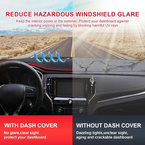 Vista 6 de Fundas de tablero para Dodge Journey 2011-2020, sin olor, alfombrilla antideslizante para salpicadero, cubiertas interiores, color rojo