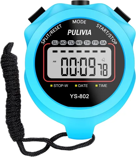 Vista 9 de Stopwatch Timer Lap Split Digital Stopwatch with Clock Calendar Alarm, Large Display Stop Watch for Sports Kids Coaches Swimming Running
