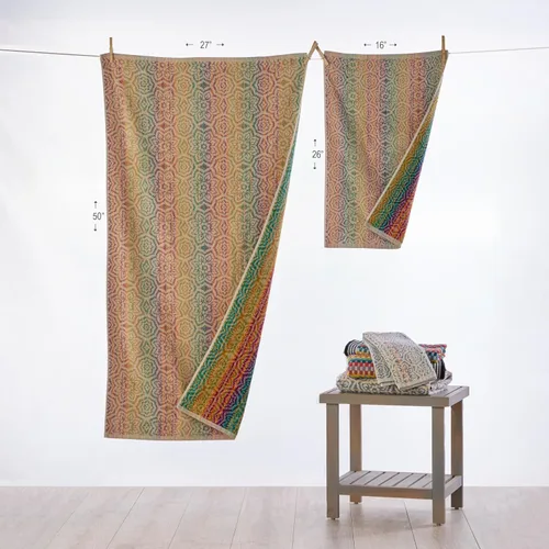 Vista 6 de SKL Home Rhapsody - Juego de 2 toallas de baño, 2 toallas de mano, multicolor