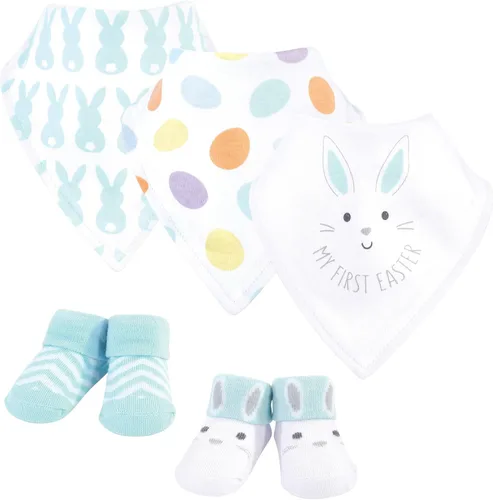 Vista 315 de Hudson Baby Conjunto de babero y calcetines unisex de algodón para bebé