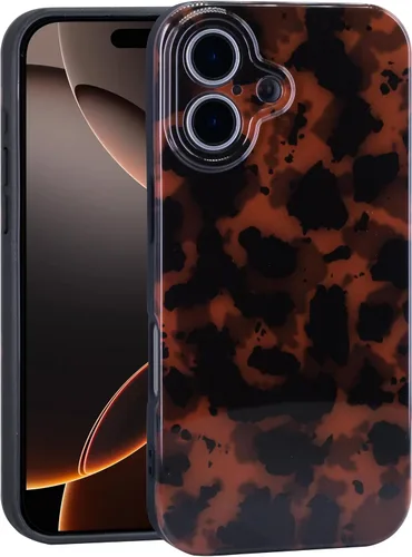 Vista 18 de Funda para iPhone 17 Pro, cubierta delgada de TPU con diseño de caparazón de tortuga ligera para mujeres, soporte para teléfono con protección Carey