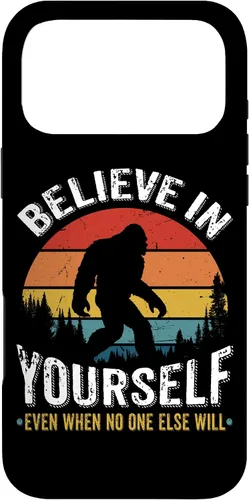 Vista 22 de Funda inspiradora para iPhone 16 Believe in Yourself Retro Bigfoot Sasquatch
