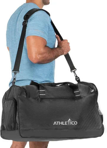Vista 5 de Athletico Sideline - Bolsa de fútbol para baloncesto, voleibol y fútbol, incluye compartimento separado para tacos (negro)