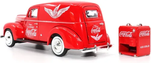 Vista 7 de Motor city classics Coca-Cola Diecast coleccionable Furgoneta Ford Delivery 1940 con enfriador Modelo a escala 1:24 fundido a presión 424195