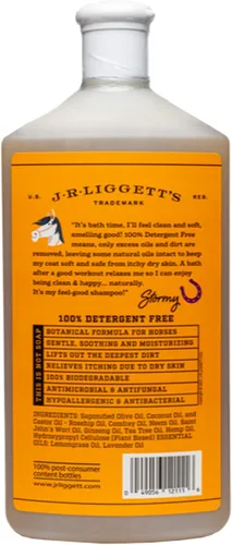 Vista 2 de J·R·LIGGETT'S Champú líquido de caballo botánico para pieles sensibles Fórmula de champú biodegradable hipoalergénico para caballos 100%