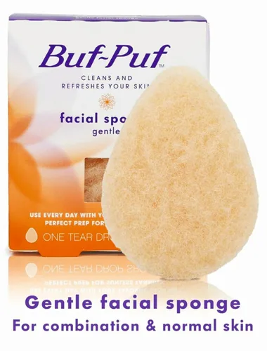 Vista 2 de Buf-Puf Esponja facial suave, desarrollada por dermatólogos, elimina la suciedad profunda y el maquillaje que causa brotes y puntos negros