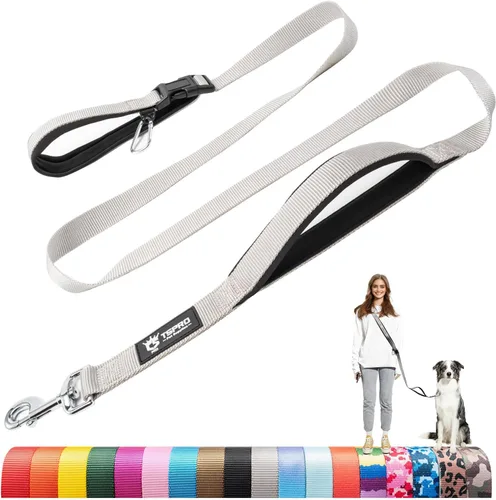 Vista 10 de TSPRO Correa táctica para perro, manos libres, resistente, ajustable, con mango acolchado y cierre de seguridad de metal para caminar, correr