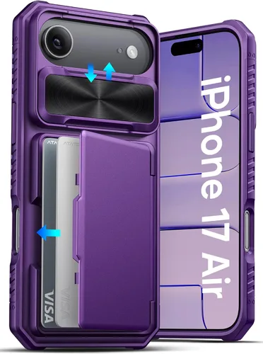 Vista 29 de ATATOO Funda Cartera para iPhone Air, Portador de Tarjetas Integrado (3-5 Tarjetas) [Bloqueo RFID] y Cubierta Deslizante para Cámara, Protección