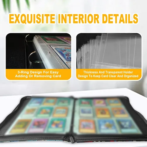 Vista 4 de Carpeta de cartas YGO, se adapta a 900 cartas, soporte para álbum de coleccionista de cartas, con 50 fundas extraíbles, juguetes, regalos para niños