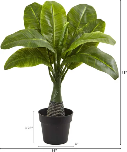 Vista 2 de Nearly Natural Planta artificial de mini plátano de 16 pulgadas