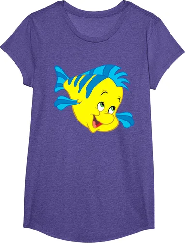 Vista 67 de Disney Camiseta de disfraz de cara grande de la Sirenita Flounder Sidekick