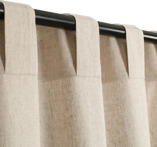 Vista 3 de HOMIDATE Paneles de Cortinas de Lino de Linaza de 63 Pulgadas - Juego Natural de 2, Cortinas Ligeras para Ventanas, Cortinas de Lino de Algodón