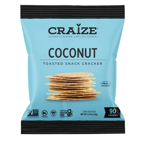 Vista 9 de Craize Patatas fritas de coco, sin gluten, veganas, kosher, galletas de maíz tostadas 4 onzas cada una