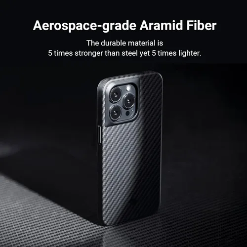 Vista 2 de pitaka Funda protectora para iPhone 14 Pro Max, 6.7 pulgadas, grado militar, compatible con MagSafe [MagEZ Case Pro 3] fibra de aramida 1500D