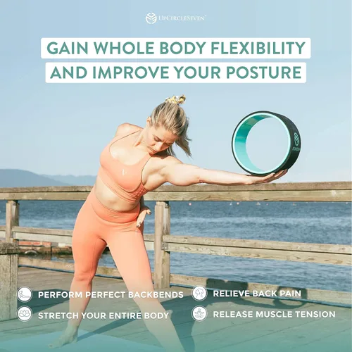 Vista 5 de UpCircleSeven Juego de ruedas de yoga, rueda de apoyo de yoga más fuerte y cómoda, paquete de 3 para dolor de espalda y estiramiento