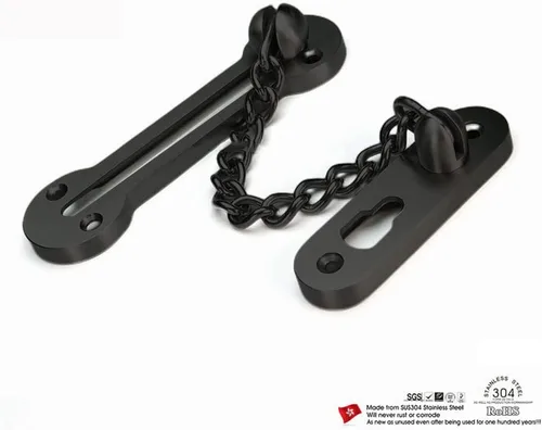 Vista 3 de Cadena de Puerta con Cerradura, Cadena de Seguridad de Puerta Sólida de Acero Inoxidable Ss304 Extra Gruesa de 3mm, Cadena de Puerta Resistente