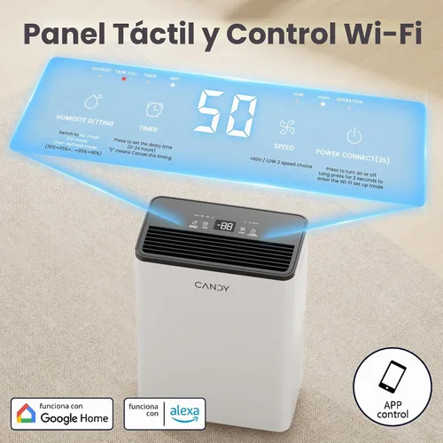 Vista 3 de [Usado] Candy Deshumidificadores de 2000 pies cuadrados para el hogar, deshumidificador portátil de 34 pintas con modo continuo/automático, tanque