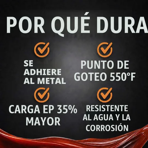 Vista 2 de TRIAX Grasa Spheron, súper resistente, roja, alta temperatura, ultra pegajosa, presión extrema, prácticamente impermeable; para quinta rueda