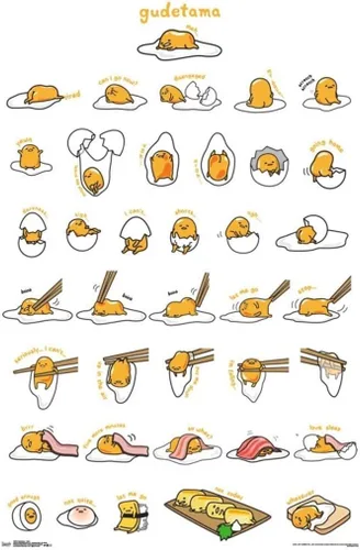 Vista 19 de Trends International - Póster de Gudetama con diseño de cuadrícula, para pared, 14.725 x 22.375 pulgadas, versión con marco de madera tipo granero
